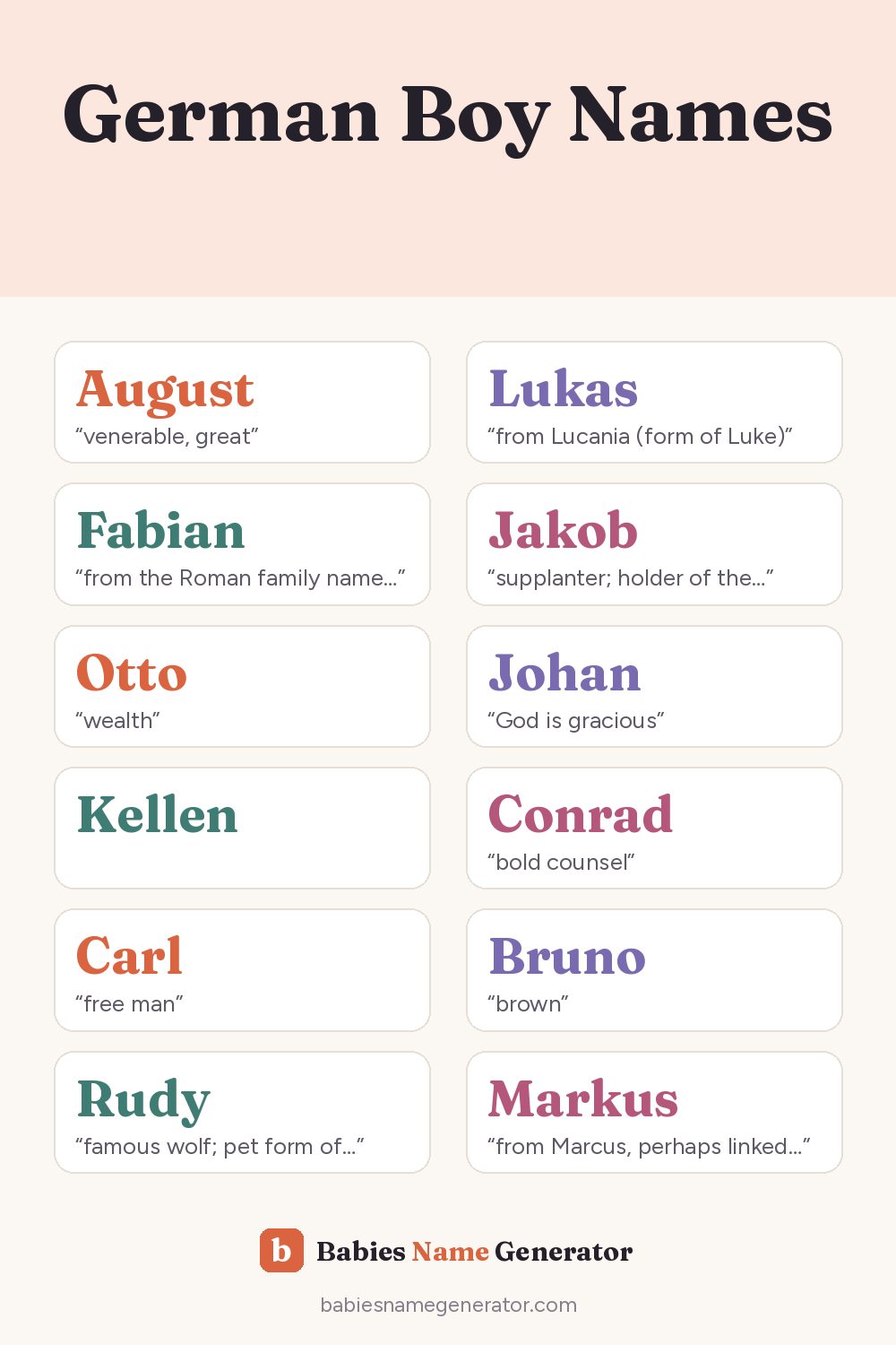 German Boy Names: pin image with example names