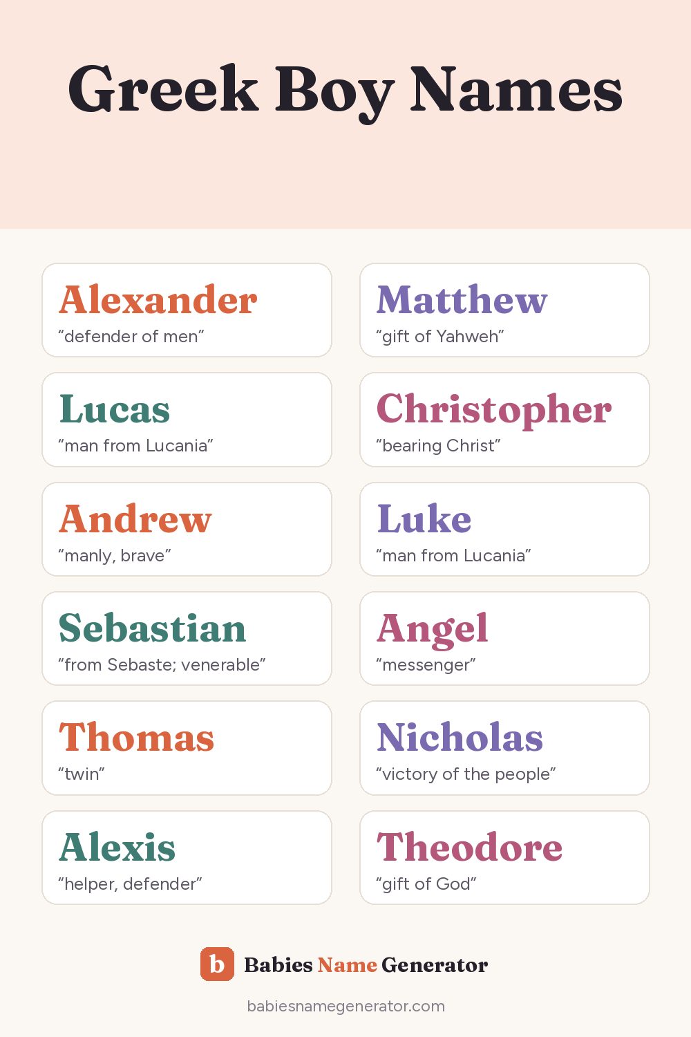 Greek Boy Names: pin image with example names