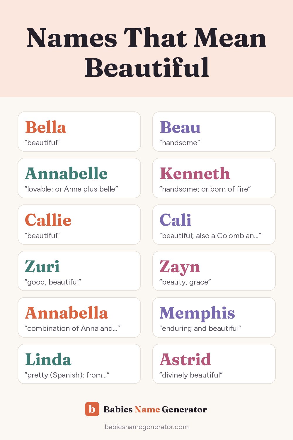 Names That Mean Beautiful: pin image with example names
