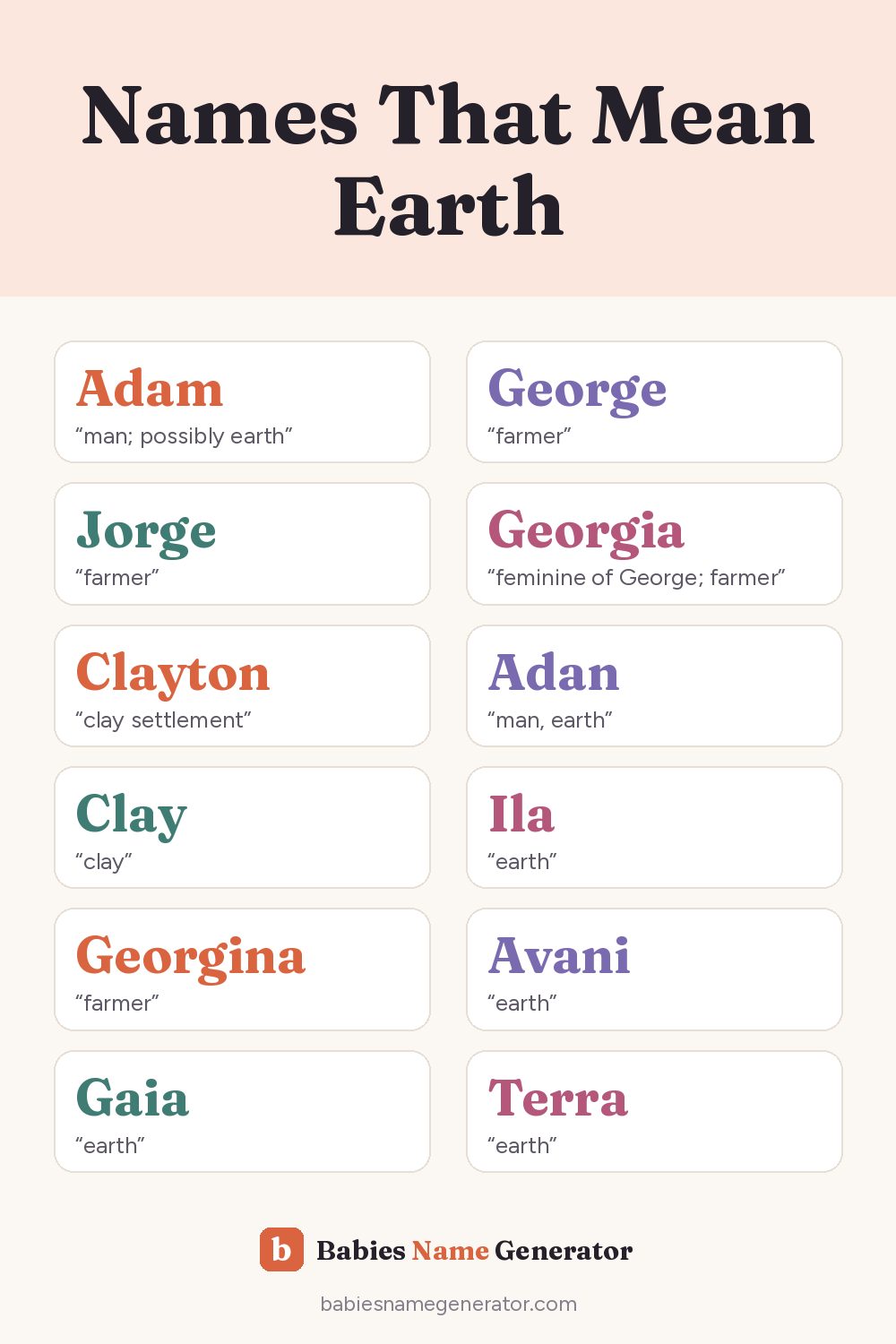 Names That Mean Earth: pin image with example names