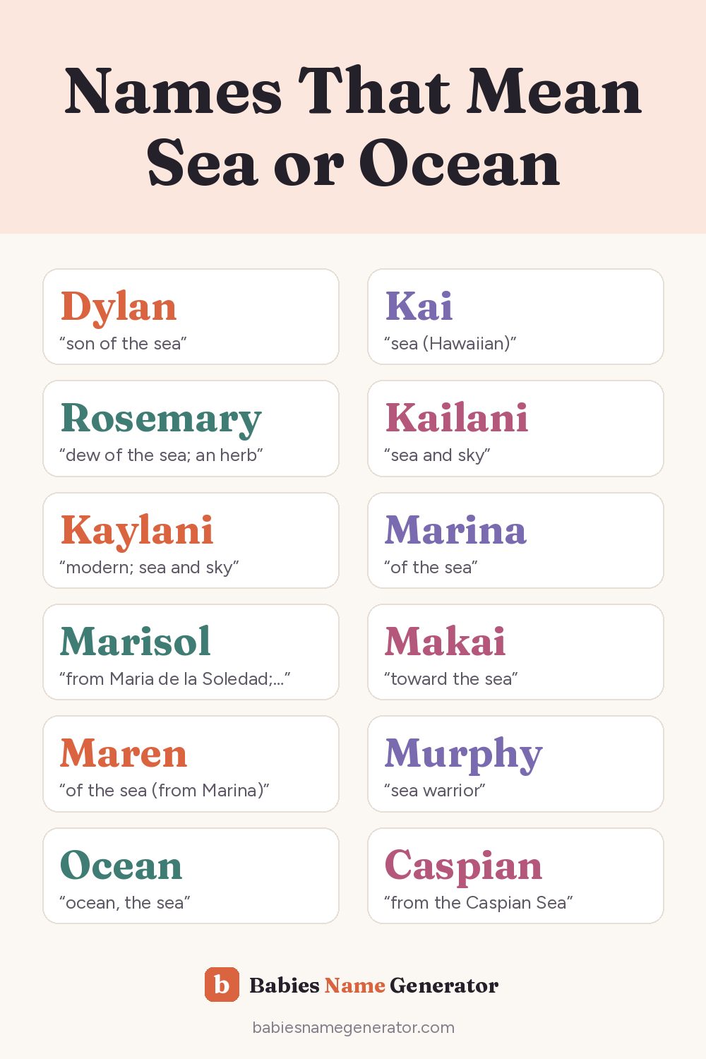 Names That Mean Sea or Ocean: pin image with example names