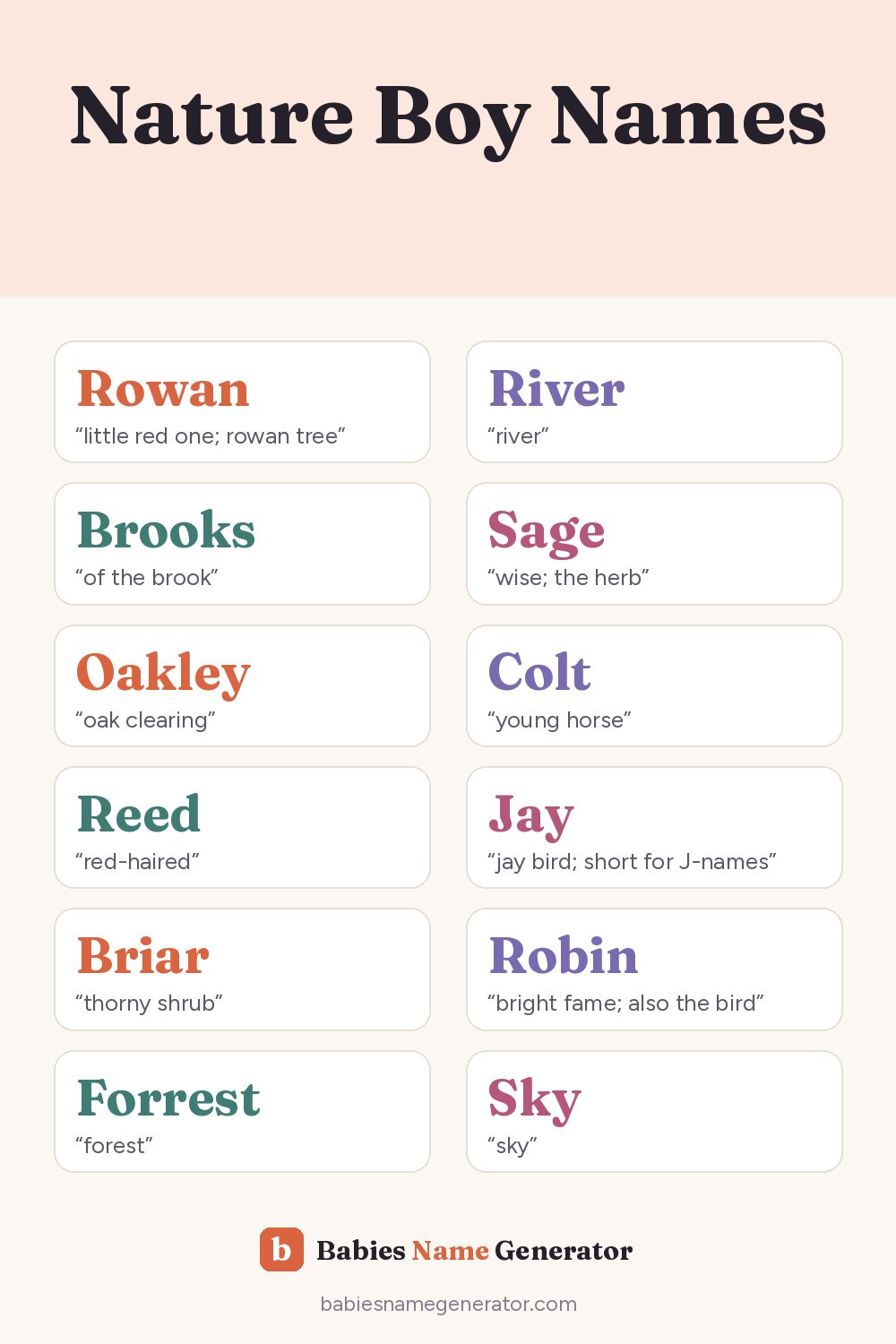 Nature Boy Names: pin image with example names